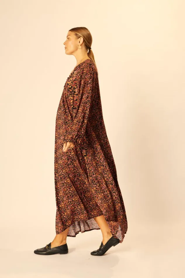 Natalie Martin FIORE MAXI Petite Fleur Noire Shop Dresses