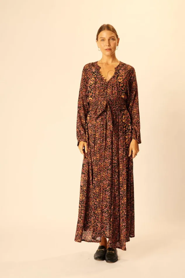 Natalie Martin FIORE MAXI Petite Fleur Noire Shop Dresses