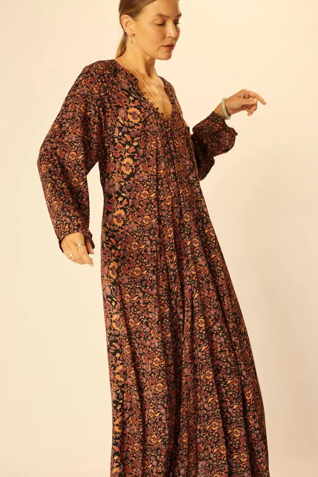Natalie Martin FIORE MAXI Petite Fleur Noire Shop Dresses
