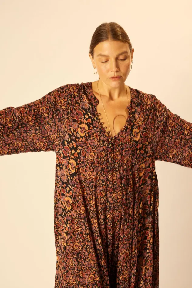 Natalie Martin FIORE MAXI Petite Fleur Noire Shop Dresses