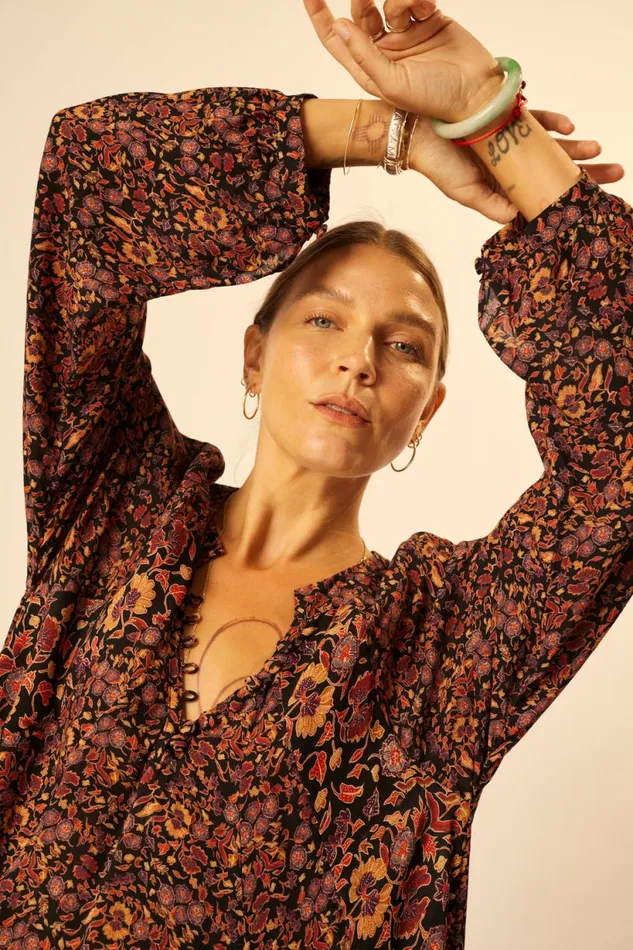 Natalie Martin FIORE MAXI Petite Fleur Noire Shop Dresses