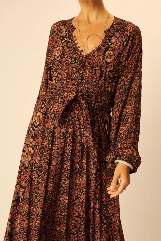Natalie Martin FIORE MAXI Petite Fleur Noire Shop Dresses