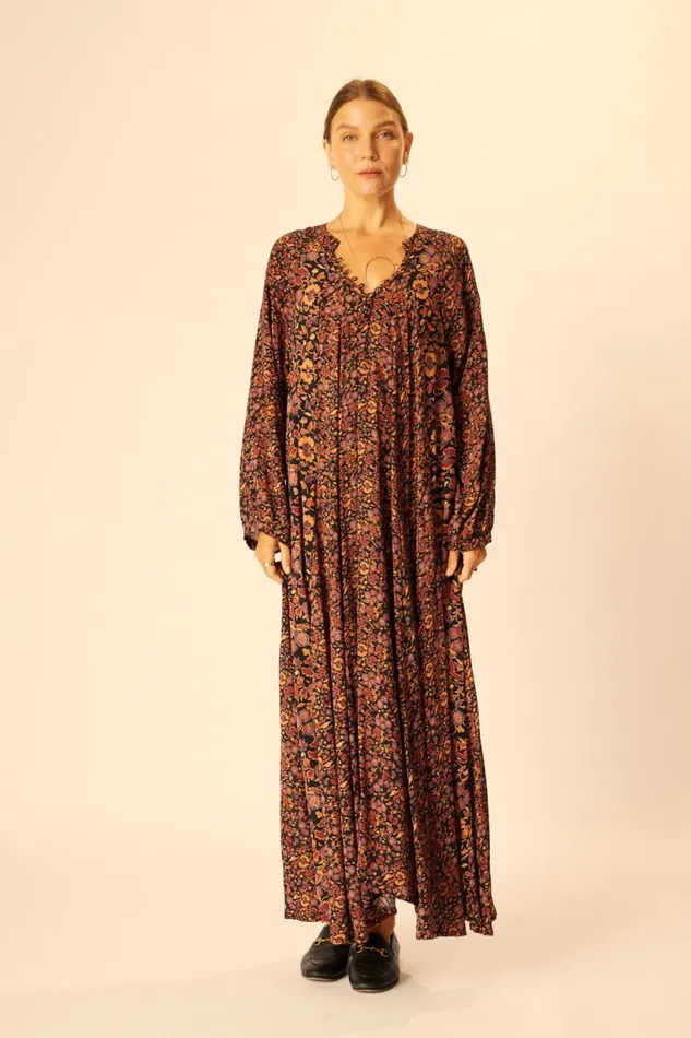 Natalie Martin FIORE MAXI Petite Fleur Noire Shop Dresses