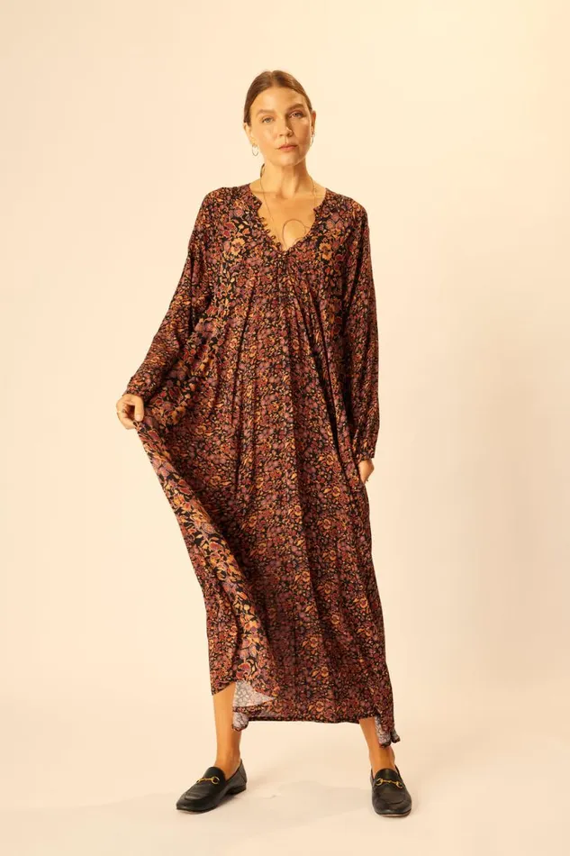 Natalie Martin FIORE MAXI Petite Fleur Noire Shop Dresses