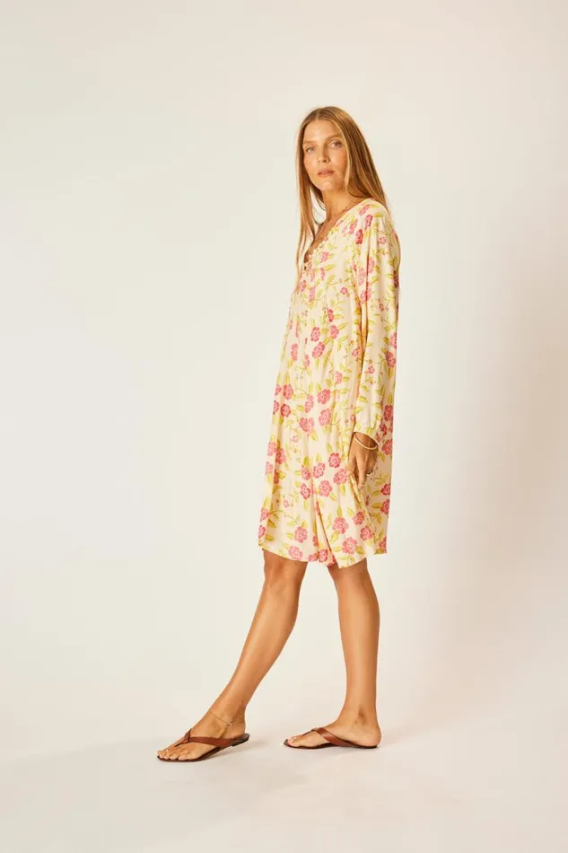 Natalie Martin FIORE SHORT DRESS Prairie Dusty Crimson Shop Dresses