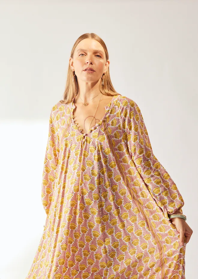Natalie Martin FIORE SHORT DRESS Tulip Print Bahamas Pink Shop Dresses