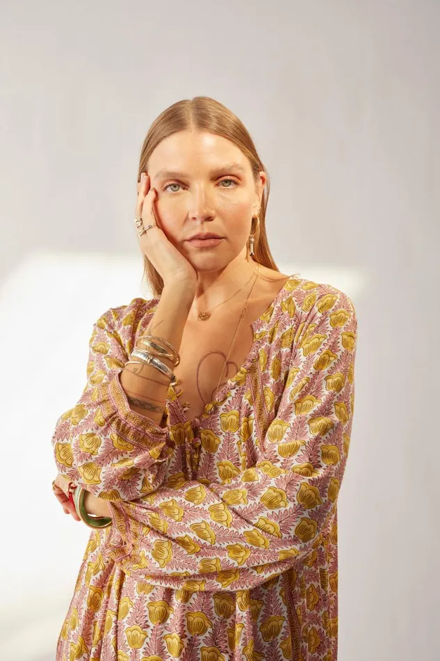 Natalie Martin FIORE SHORT DRESS Tulip Print Bahamas Pink Shop Dresses