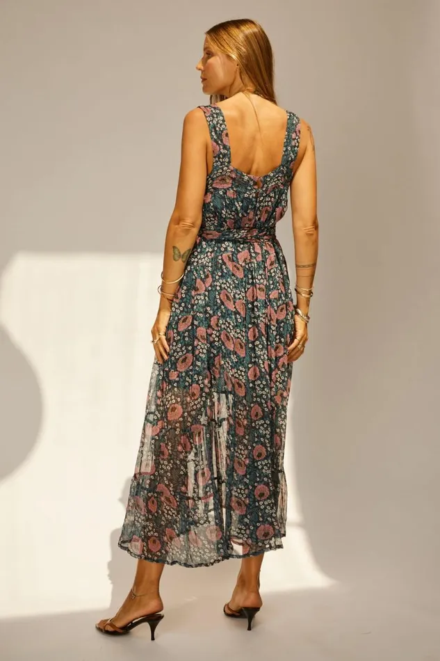 Natalie Martin JASMINE MAXI Vintage Flowers Indigo Shop Dresses