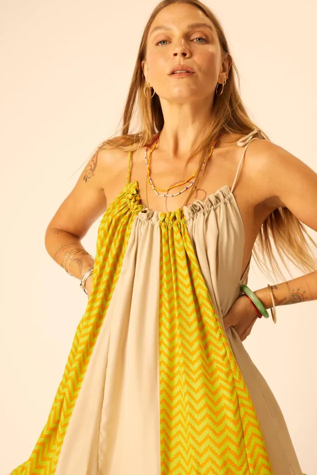 Natalie Martin JERUSHA MINI Block Zigzag Tangerine Shop Dresses
