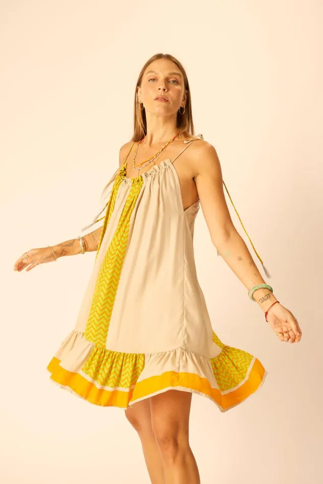 Natalie Martin JERUSHA MINI Block Zigzag Tangerine Shop Dresses