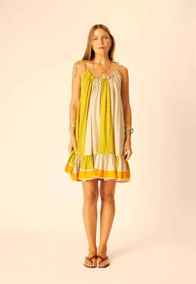 Natalie Martin JERUSHA MINI Block Zigzag Tangerine Shop Dresses