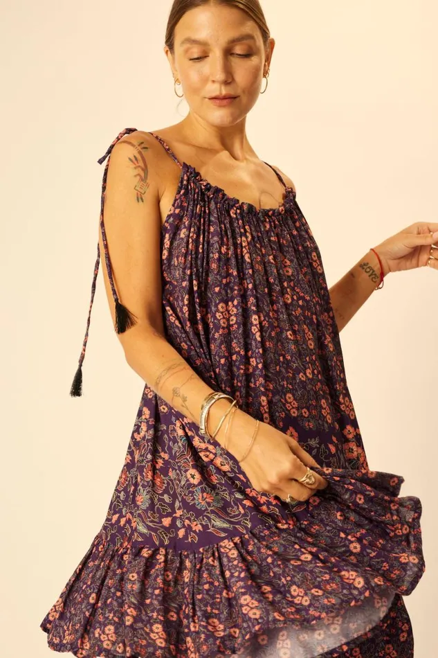 Natalie Martin JERUSHA MINI Petite Fleur Aubergine Shop Dresses