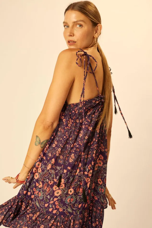 Natalie Martin JERUSHA MINI Petite Fleur Aubergine Shop Dresses