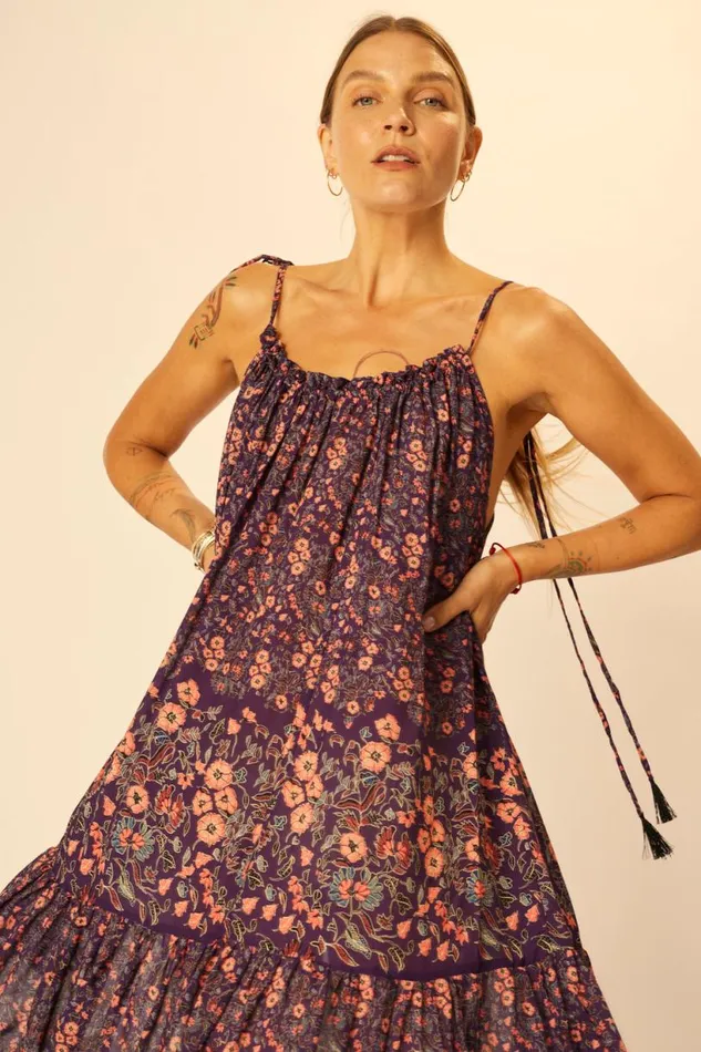 Natalie Martin JERUSHA MINI Petite Fleur Aubergine Shop Dresses