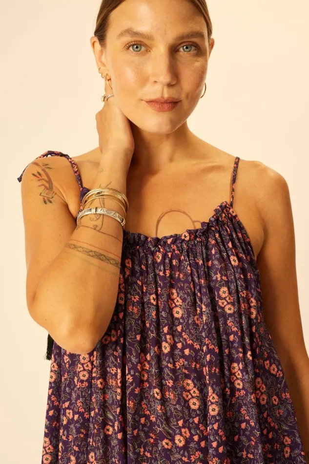 Natalie Martin JERUSHA MINI Petite Fleur Aubergine Shop Dresses