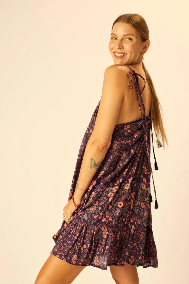 Natalie Martin JERUSHA MINI Petite Fleur Aubergine Shop Dresses