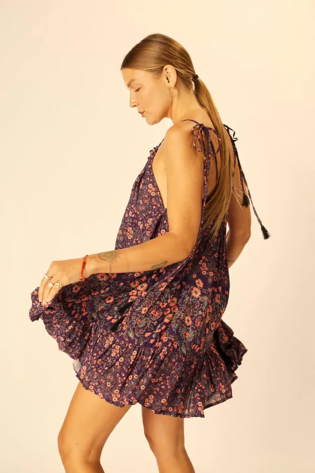 Natalie Martin JERUSHA MINI Petite Fleur Aubergine Shop Dresses