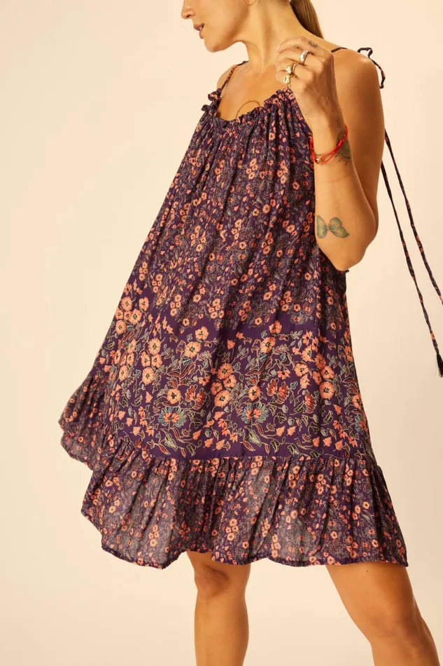 Natalie Martin JERUSHA MINI Petite Fleur Aubergine Shop Dresses