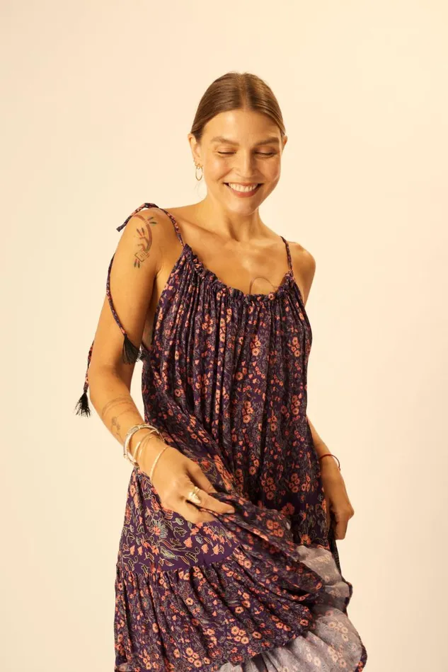 Natalie Martin JERUSHA MINI Petite Fleur Aubergine Shop Dresses