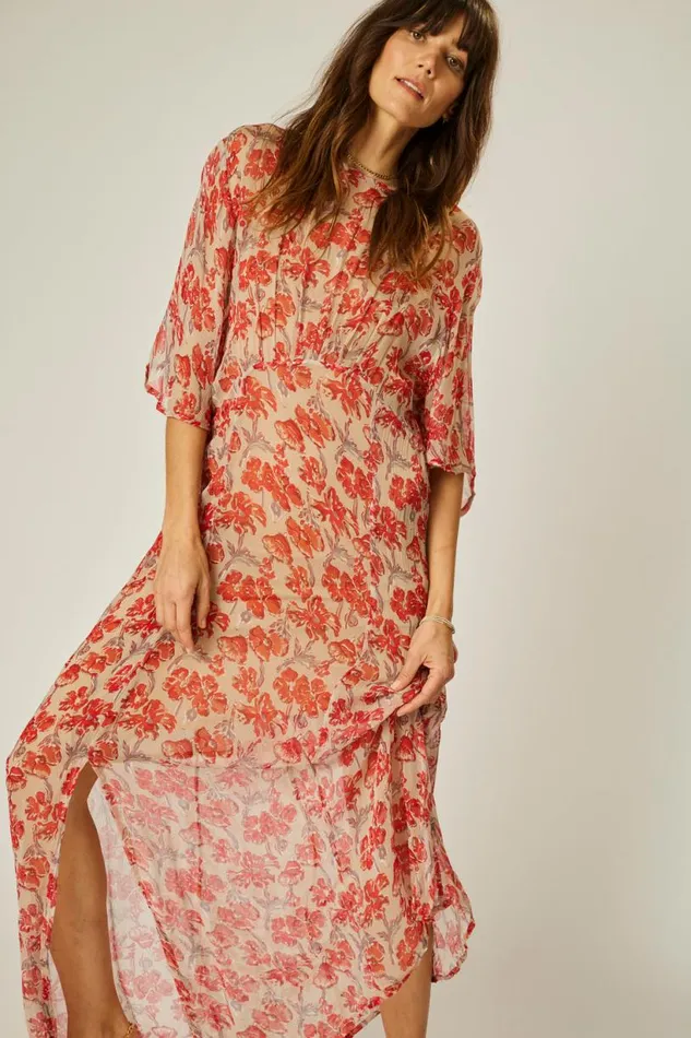 Natalie Martin LILY DRESS Chiffon Watercolor Dove Shop Dresses