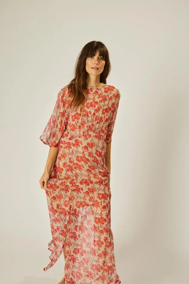 Natalie Martin LILY DRESS Chiffon Watercolor Dove Shop Dresses
