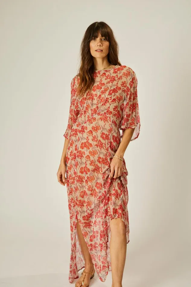 Natalie Martin LILY DRESS Chiffon Watercolor Dove Shop Dresses