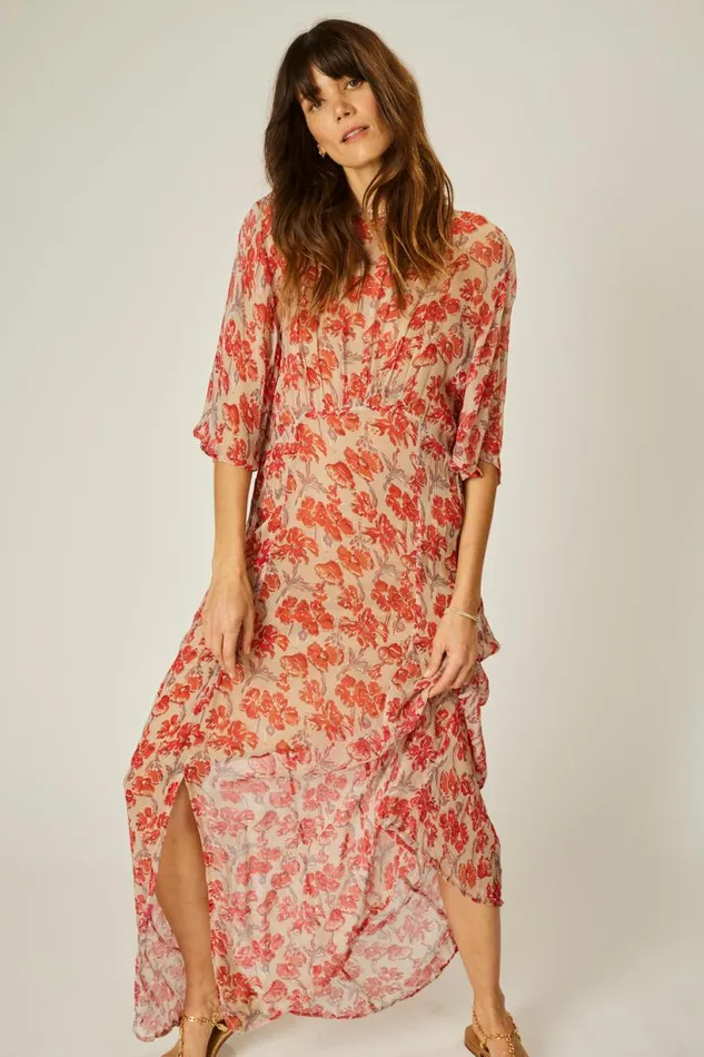 Natalie Martin LILY DRESS Chiffon Watercolor Dove Shop Dresses