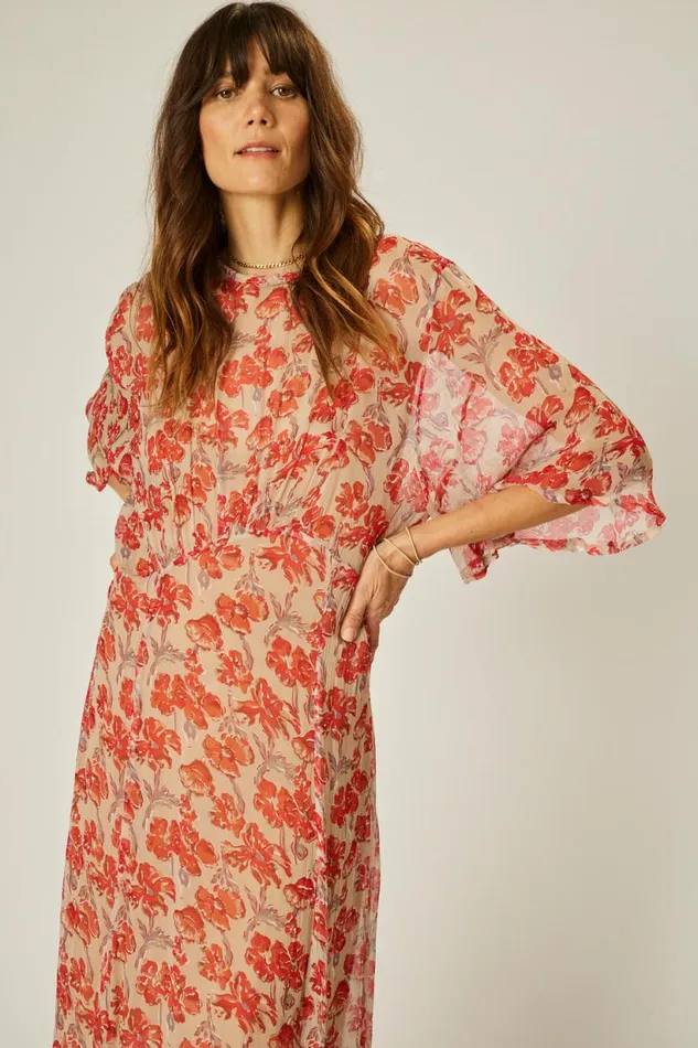 Natalie Martin LILY DRESS Chiffon Watercolor Dove Shop Dresses