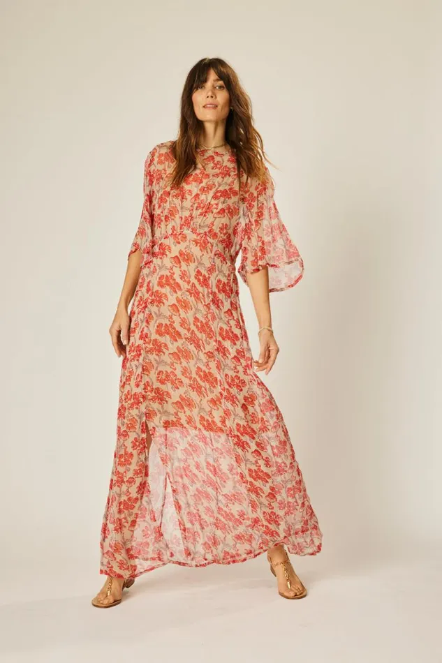 Natalie Martin LILY DRESS Chiffon Watercolor Dove Shop Dresses