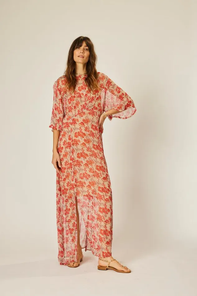 Natalie Martin LILY DRESS Chiffon Watercolor Dove Shop Dresses