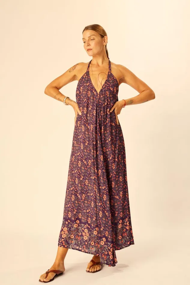 Natalie Martin LOLA DRESS Petite Fleur Aubergine Shop Dresses