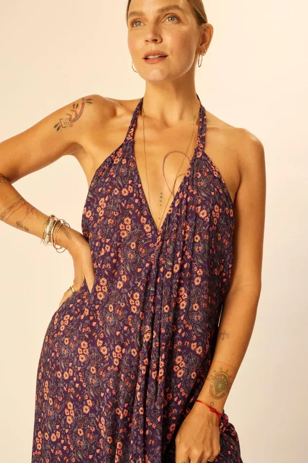 Natalie Martin LOLA DRESS Petite Fleur Aubergine Shop Dresses