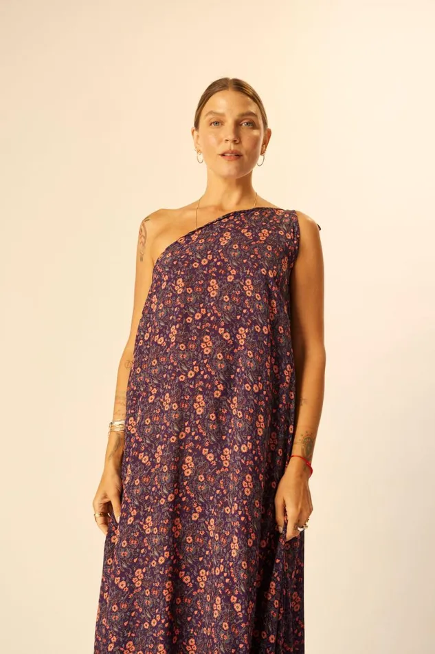 Natalie Martin LOLA DRESS Petite Fleur Aubergine Shop Dresses