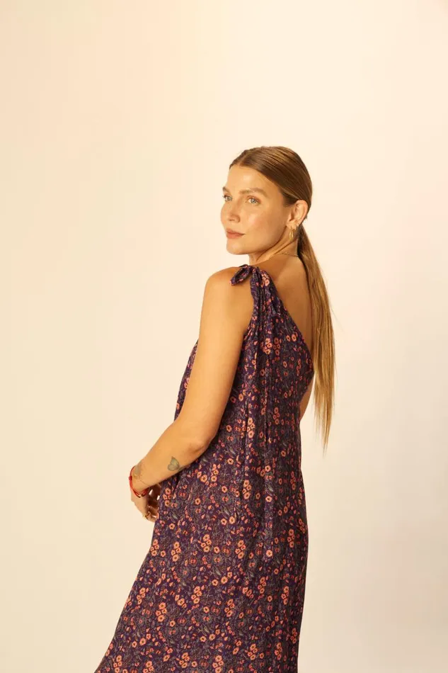 Natalie Martin LOLA DRESS Petite Fleur Aubergine Shop Dresses