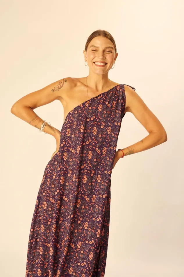 Natalie Martin LOLA DRESS Petite Fleur Aubergine Shop Dresses