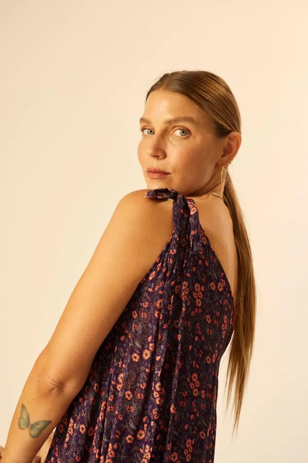 Natalie Martin LOLA DRESS Petite Fleur Aubergine Shop Dresses