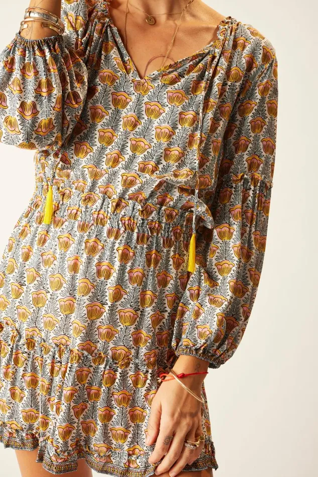 Natalie Martin MAGGIE DRESS Tulip Print French Blue Shop Dresses