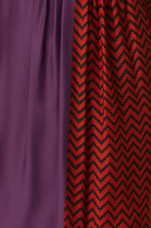 Natalie Martin MARINA DRESS Block Zigzag Aubergine Shop Dresses