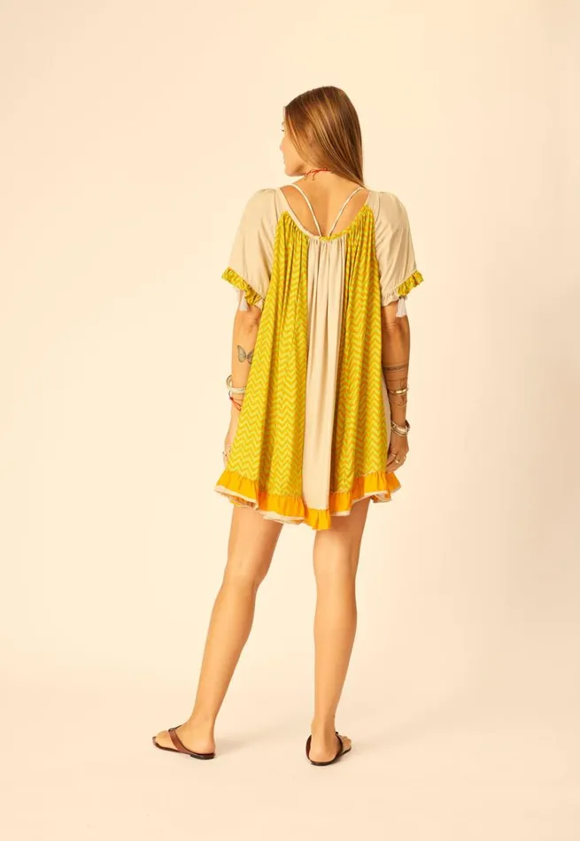 Natalie Martin MARINA DRESS Block Zigzag Aubergine Shop Dresses
