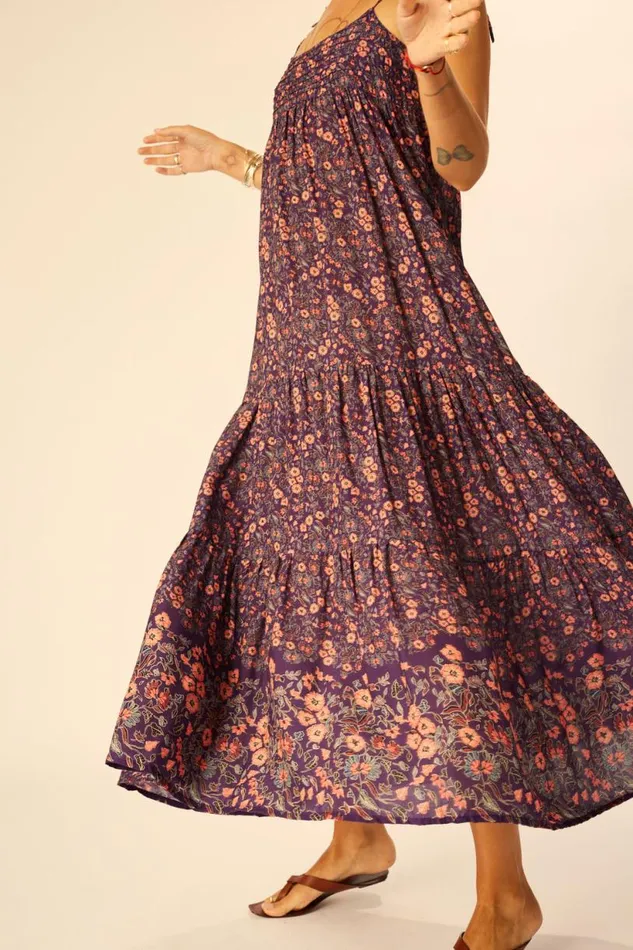 Natalie Martin MELANIE DRESS Petite Fleur Aubergine Shop Dresses