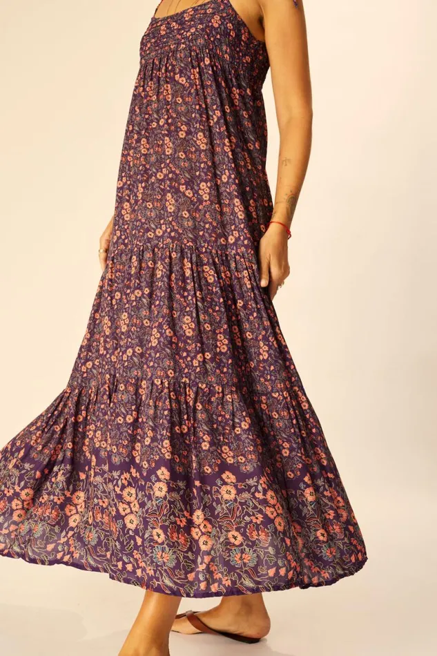 Natalie Martin MELANIE DRESS Petite Fleur Aubergine Shop Dresses