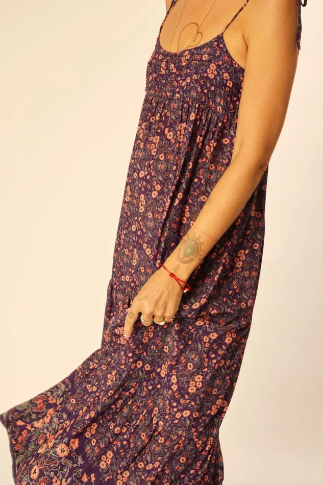 Natalie Martin MELANIE DRESS Petite Fleur Aubergine Shop Dresses