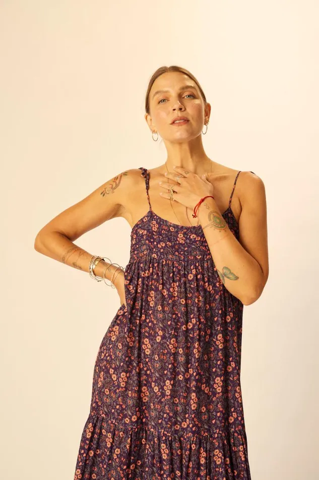 Natalie Martin MELANIE DRESS Petite Fleur Aubergine Shop Dresses