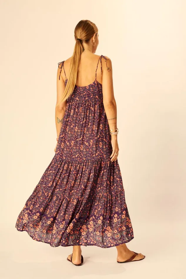 Natalie Martin MELANIE DRESS Petite Fleur Aubergine Shop Dresses