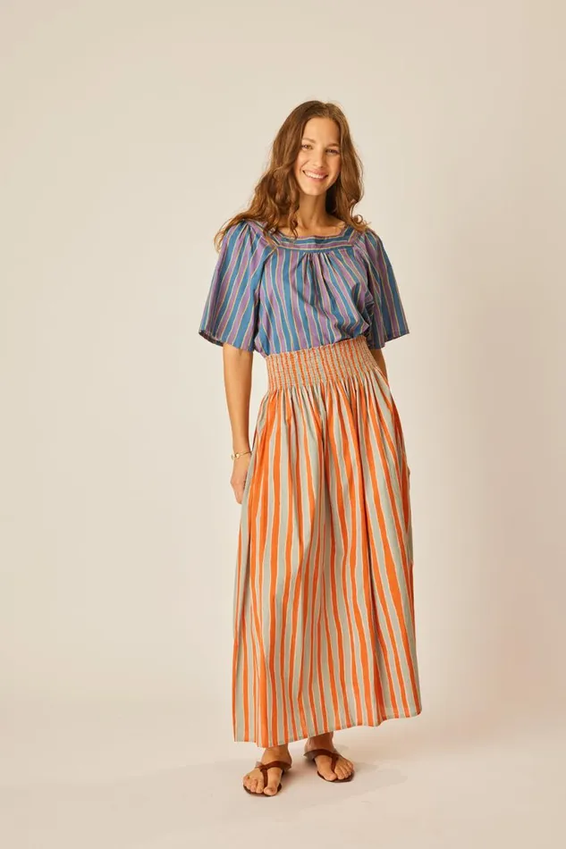 Natalie Martin NIKKI TOP Batik Stripe Lavender Shop Tops