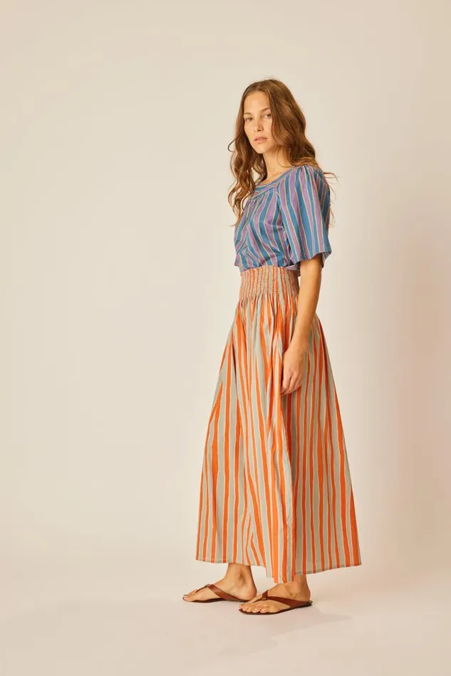 Natalie Martin NIKKI TOP Batik Stripe Lavender Shop Tops