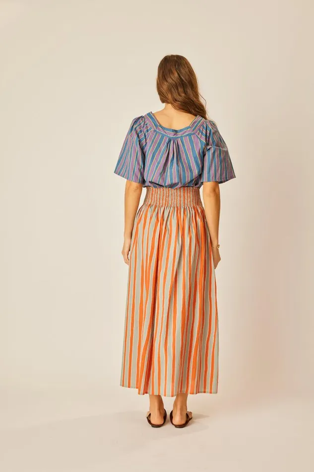 Natalie Martin NIKKI TOP Batik Stripe Lavender Shop Tops