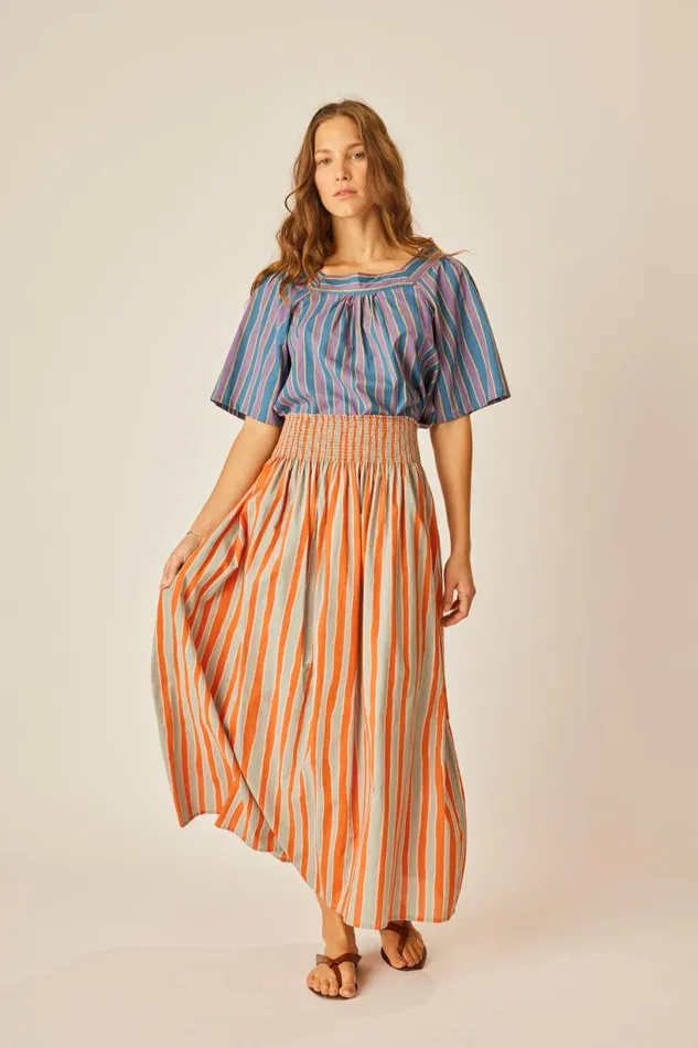 Natalie Martin NIKKI TOP Batik Stripe Lavender Shop Tops