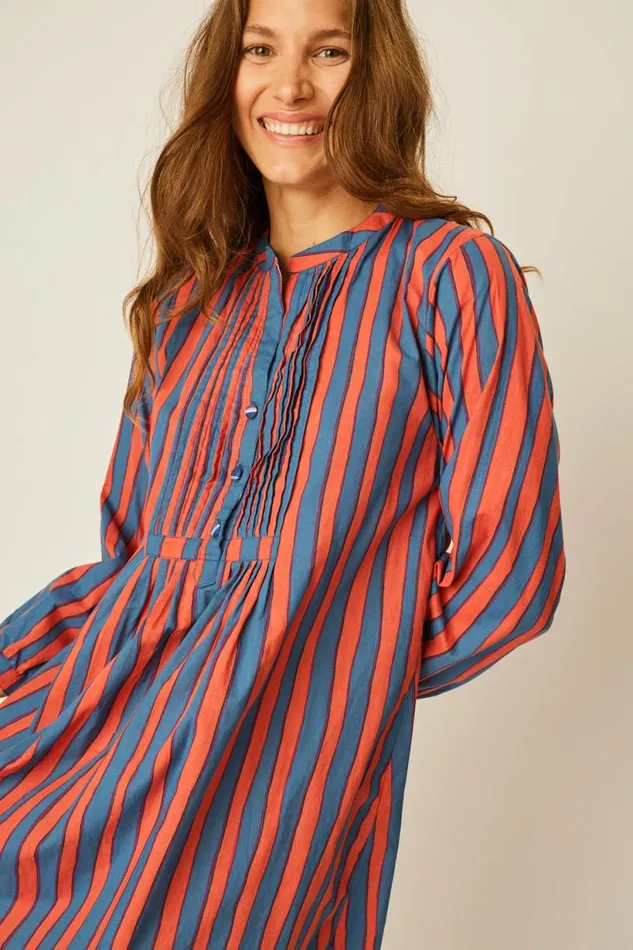 Natalie Martin SAMMIE MAXI Batik Stripe Blood Orange Shop Dresses