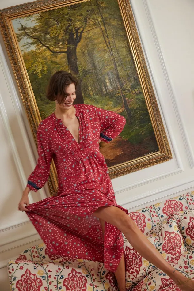 Natalie Martin SAMMIE MAXI Pinwheel Barn Red Shop Dresses
